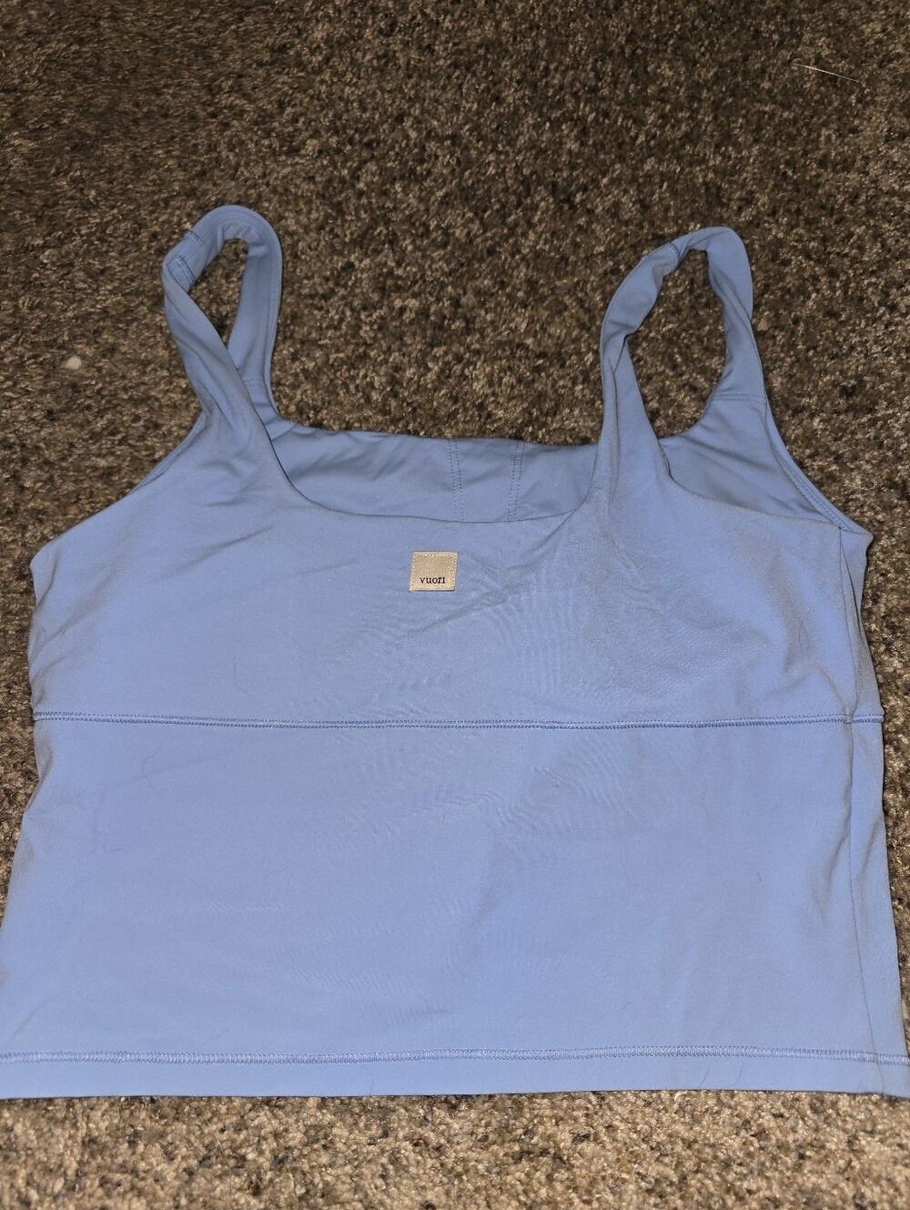 NWOT Vuori Alltheform Light Blue Square Neck Athletic Tank Top Medium Athleisure - Picture 8 of 10